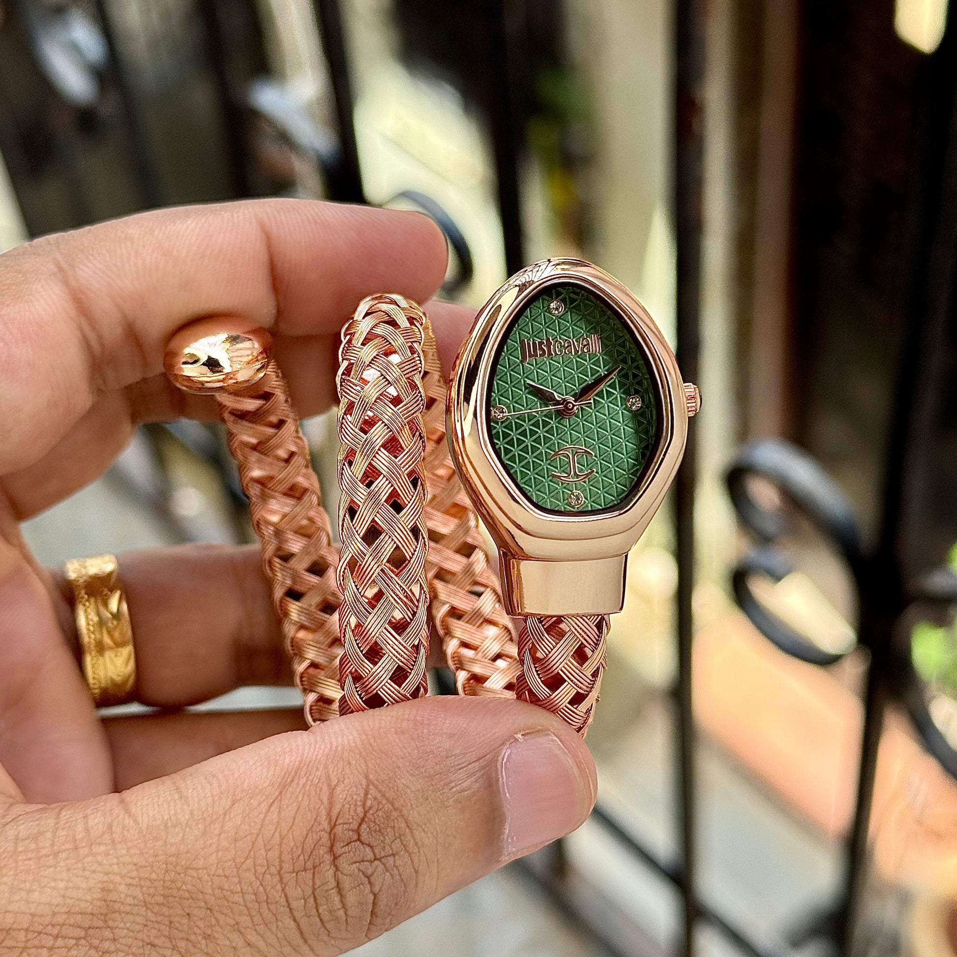 BVL J*** Cavali Analog Rosegold Green Dial