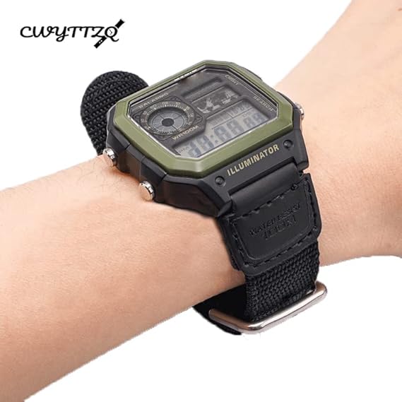 Unisex Analogue Quartz Watch with Strap in AE-1200WHUB-3AVEF, Strap, Strap