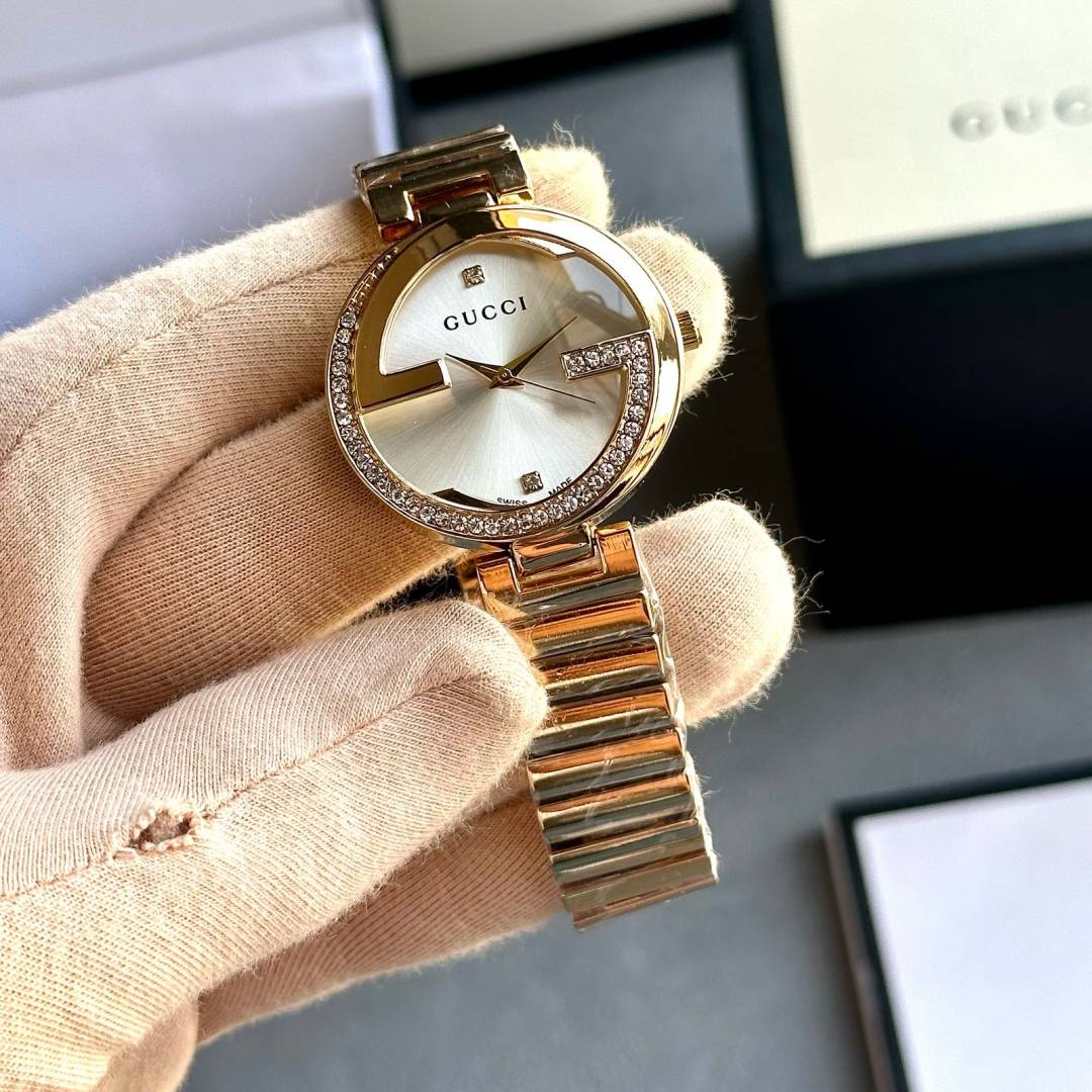 G_U_C_C_I GOL_D-WHITE - Ladies Watch