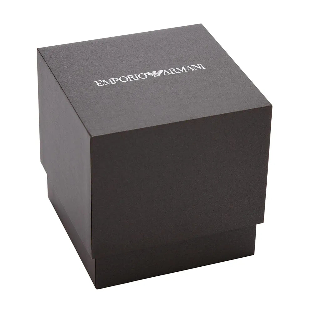 Emporio Armani Stainless Steel Analog Green Dial Men Watch-Ar11581, Silver Band