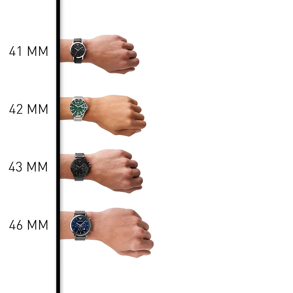 Emporio Armani Stainless Steel Analog Green Dial Men Watch-Ar11581, Silver Band