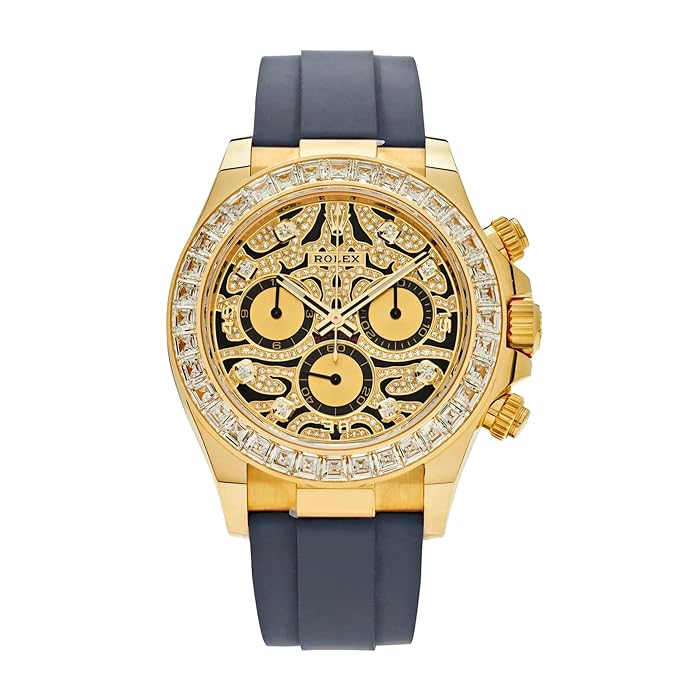 Luxury Gold Plated Unisex Analog Chronography Watch - Iceout Bling Silicone Belt, Premium Diamond Watch, Elegant Tiger Design - Luxury Gift for Unisex