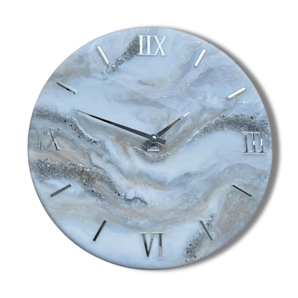 Alabaster Glow Resin clock