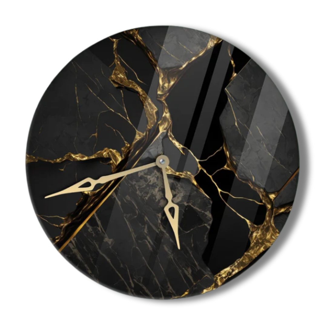 Golden Veil Resin clock