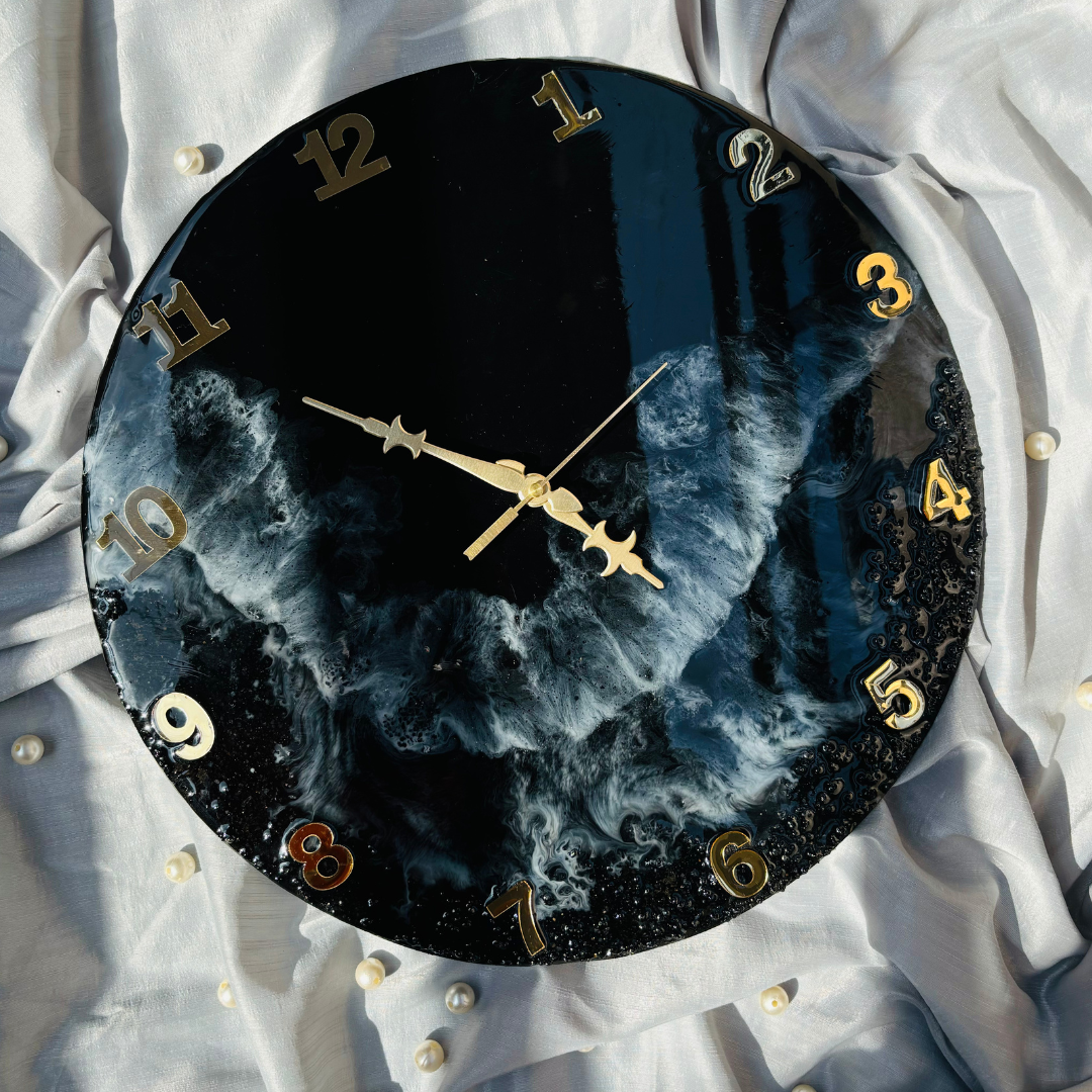 Midnight Harmony Resin Clock