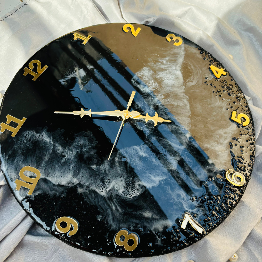 Midnight Harmony Resin Clock