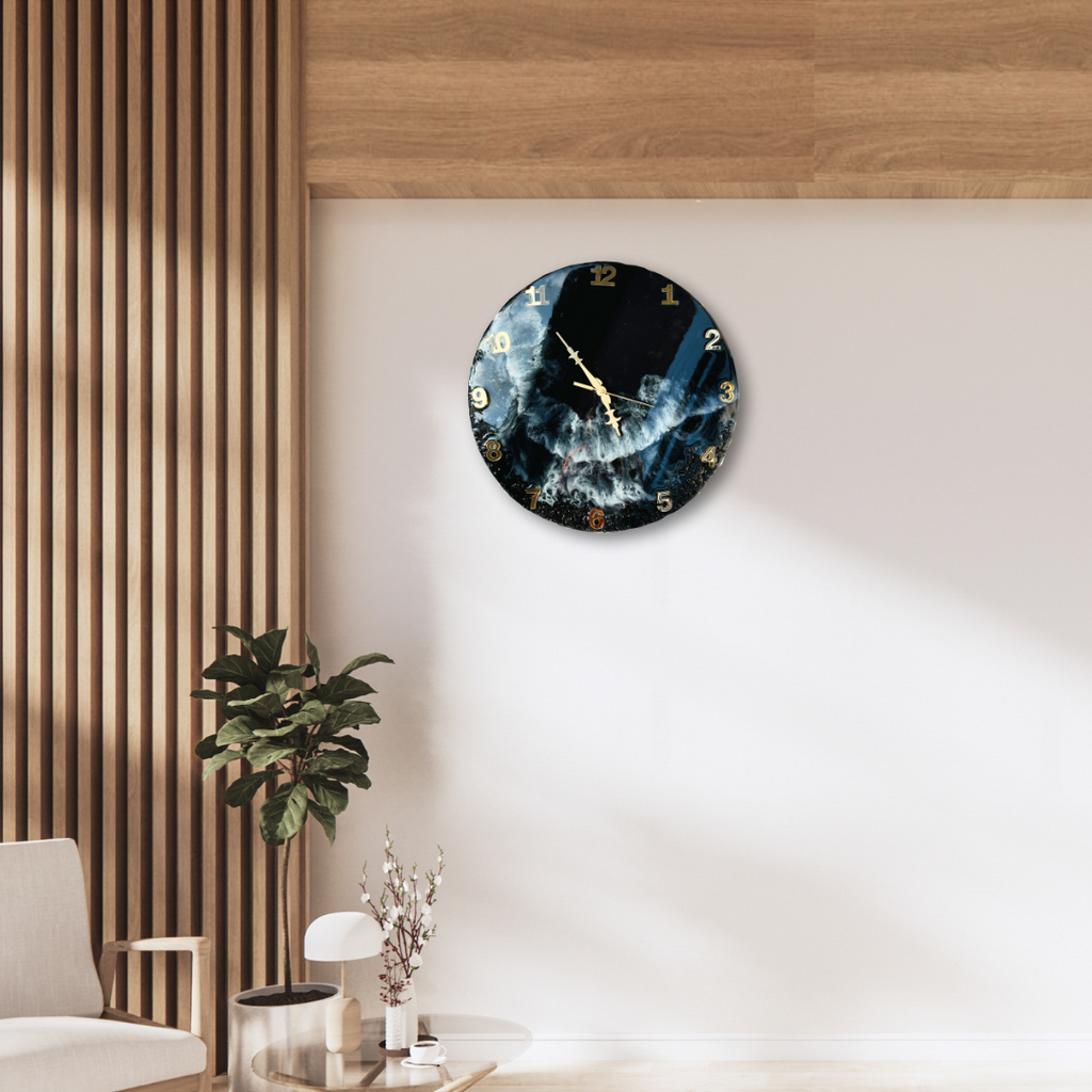 Midnight Harmony Resin Clock