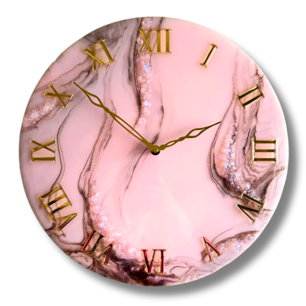 Pink Horizon Resin clock