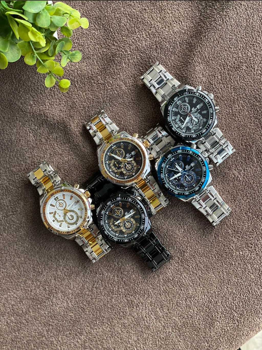 New Luxurious edifice chronograph working with Black and Gold Dial Watch for men