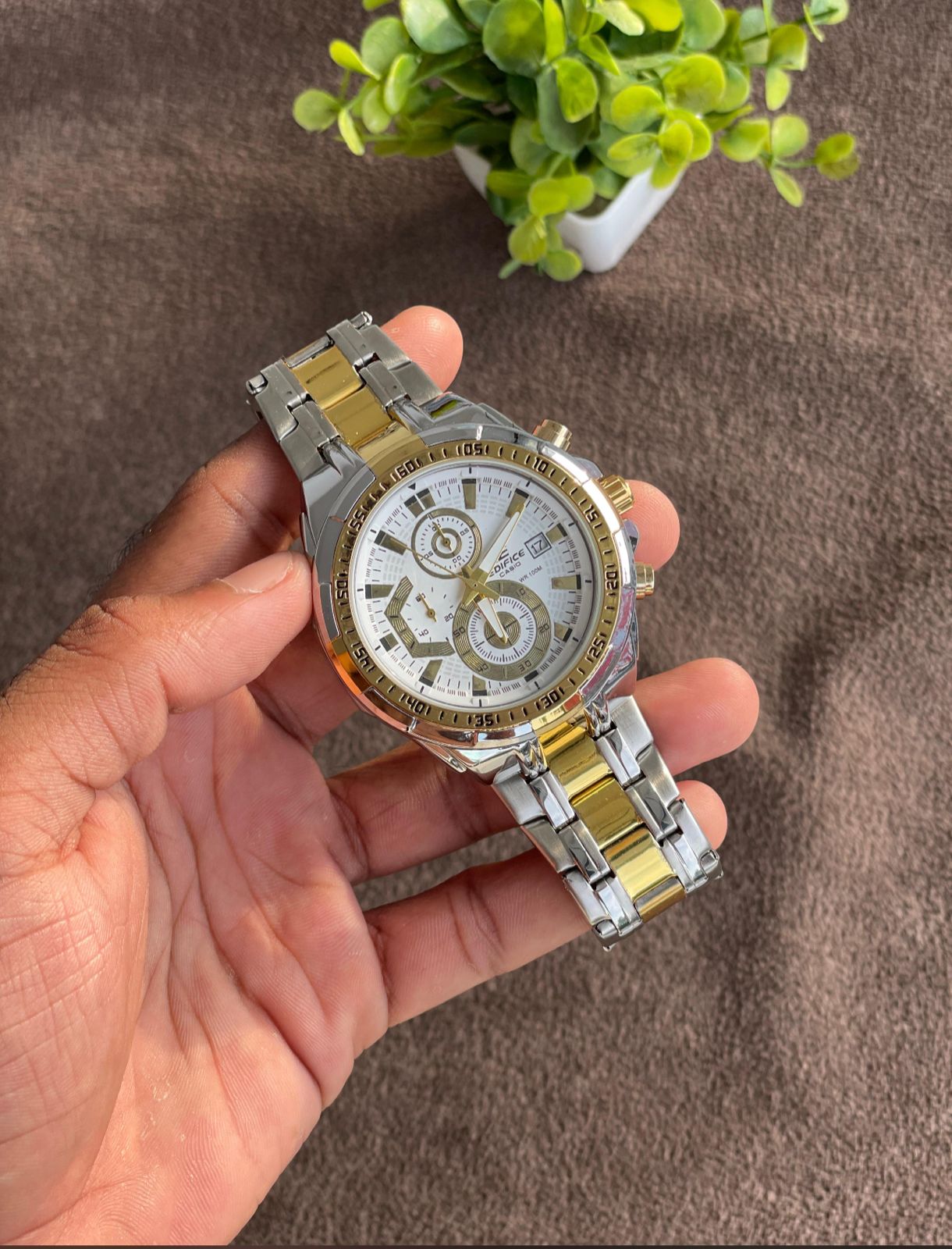 New Luxurious edifice chronograph working with Black and Gold Dial Watch for men
