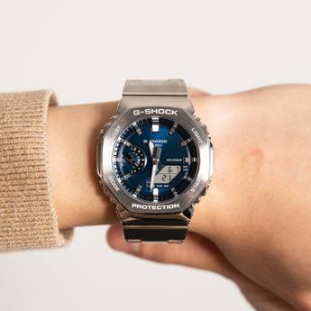 G SHOCK 2100 D SILVER BLUE DIAL WATCH