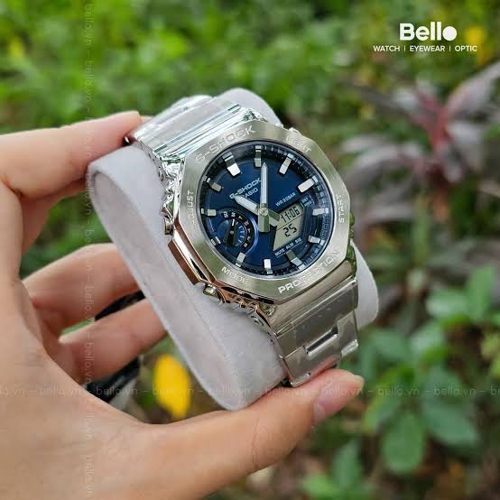 G SHOCK 2100 D SILVER BLUE DIAL WATCH