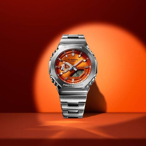 2100 D SILVER ORANGE DIAL WATCH